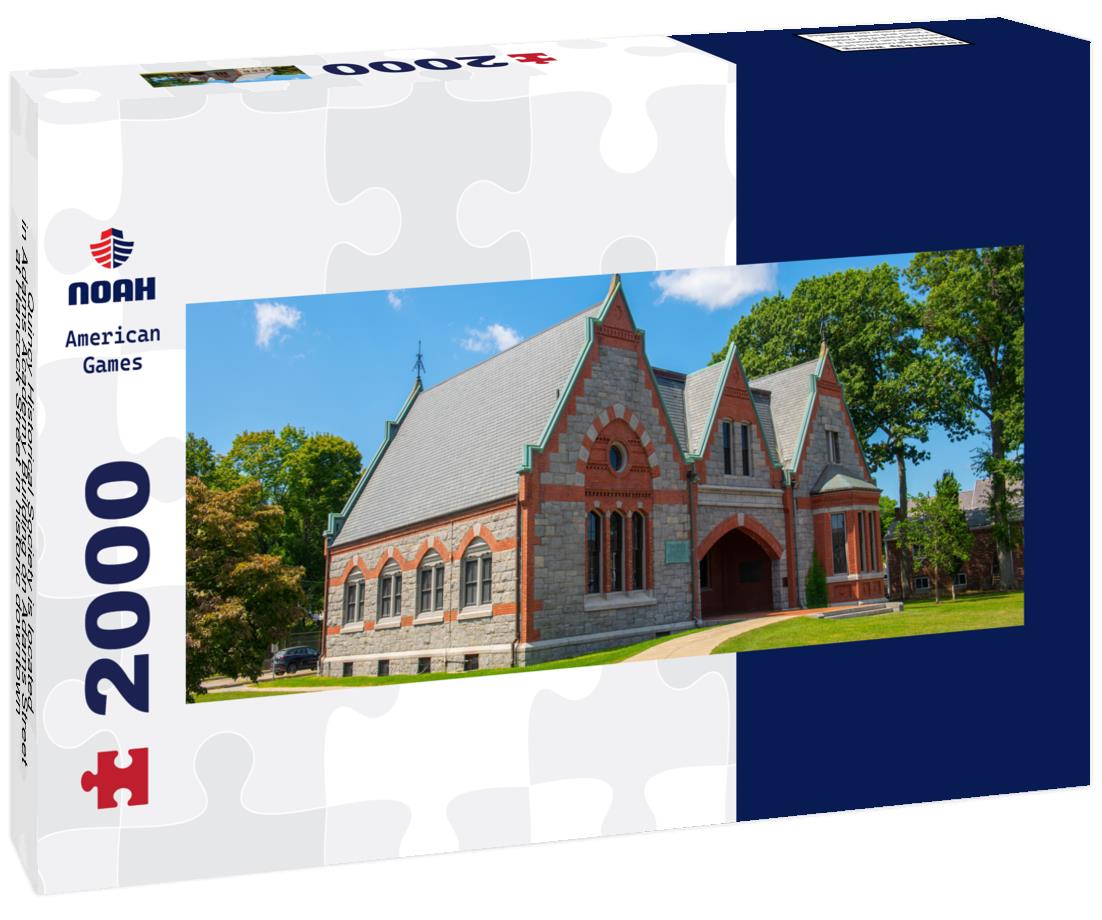 Quincy Historical Society is located in Adams Academy Building on Adams Street at Hancock Street in historic downtown Quincy, Massachusetts MA, USA 2000pc Panoramic Puzzle