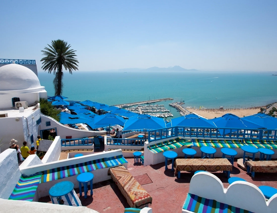 Noah Jigsaw Puzzle Café with beautiful view of the harbor of Sidi Bou Said 1000 pieces