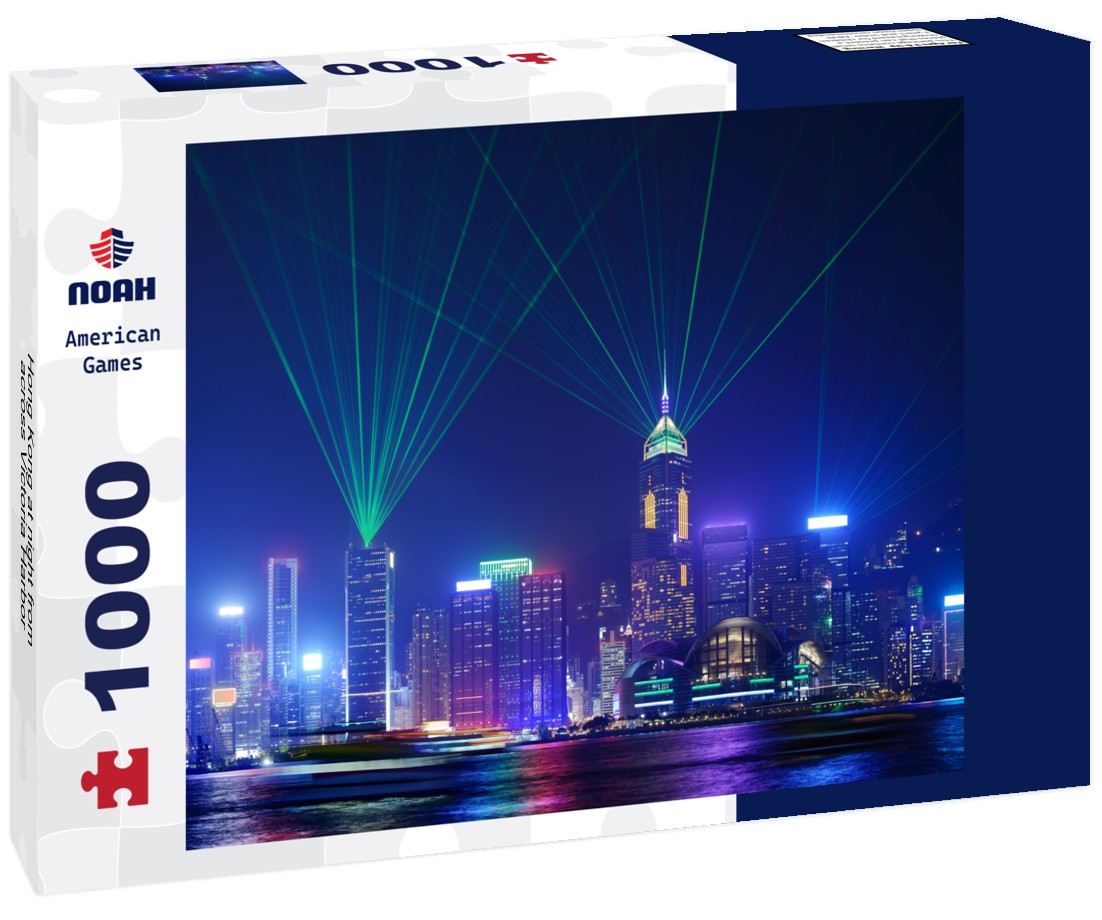 Noah Jigsaw Puzzle Hong Kong at night from across Victoria Harbor 1000 pieces