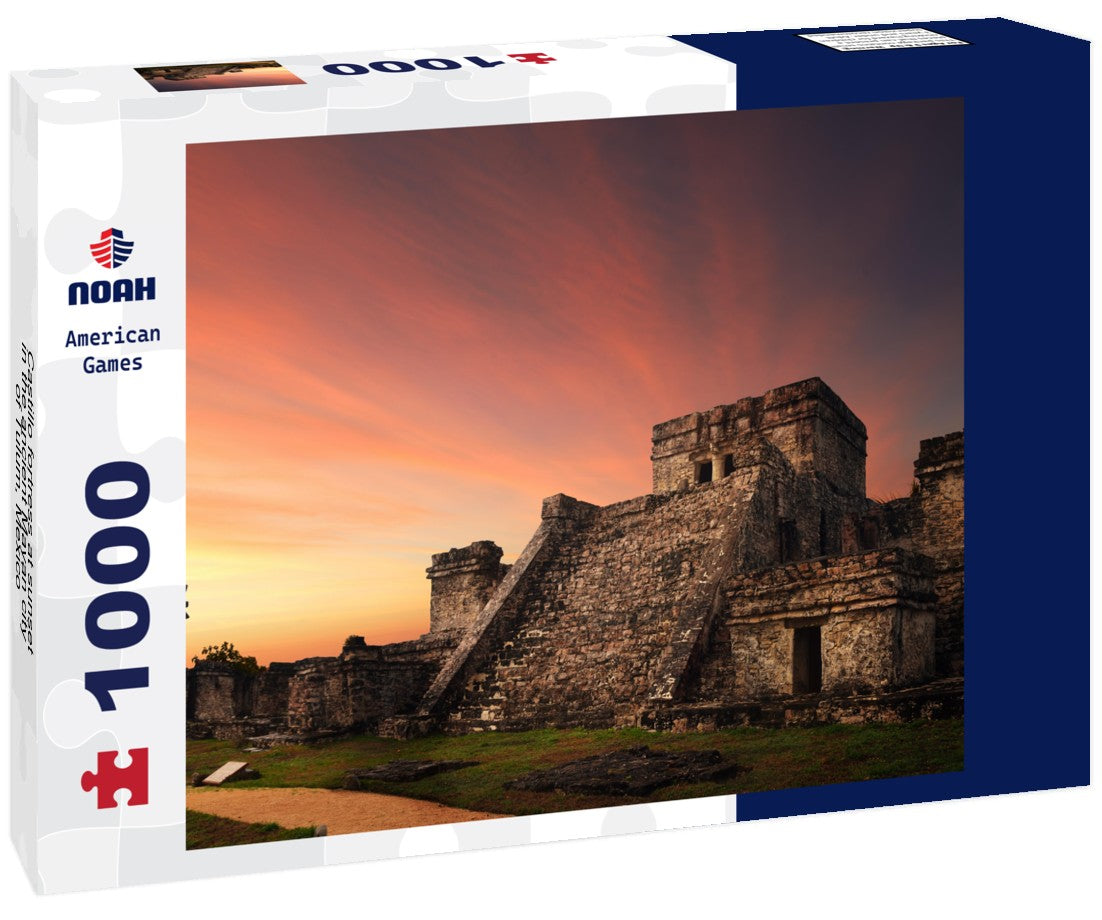 Noah Jigsaw Puzzle Castillo fortress at sunset in the ancient Mayan city of Tulum, Mexico 1000 pieces