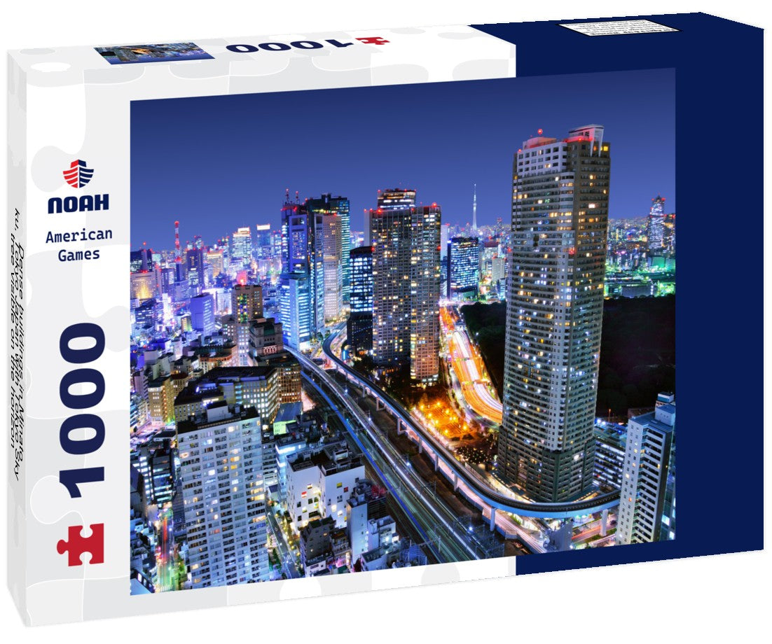 Noah Jigsaw Puzzle Dense buildings in Minato-ku, Tokyo Japan with Tokyo Sky tree visible on the horizon 1000 pieces