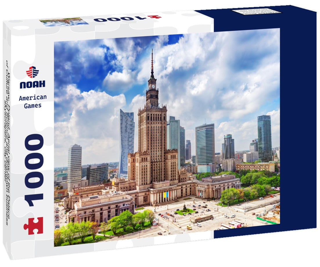 Noah Jigsaw Puzzle Warsaw, Poland. Aerial view of the Palace of Culture and Science and downtown business skyscrapers, city center 1000 pieces