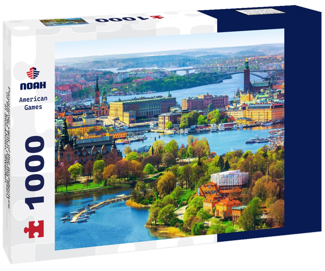 Noah Jigsaw Puzzle Panoramic view of the architecture of the Old Town (Gamla Stan) in Stockholm, Sweden 1000 pieces
