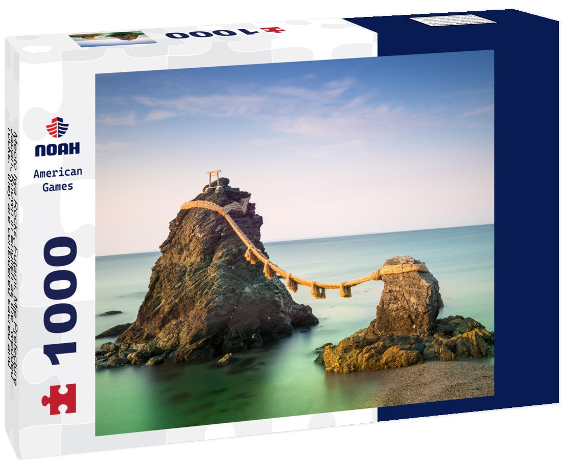 Noah Jigsaw Puzzle Meoto Iwa Rocks, Futami, Mie Prefecture, Japan. Known in English as the “wedded rocks,” they are considered sacred and represent husband and wife 1000 pieces