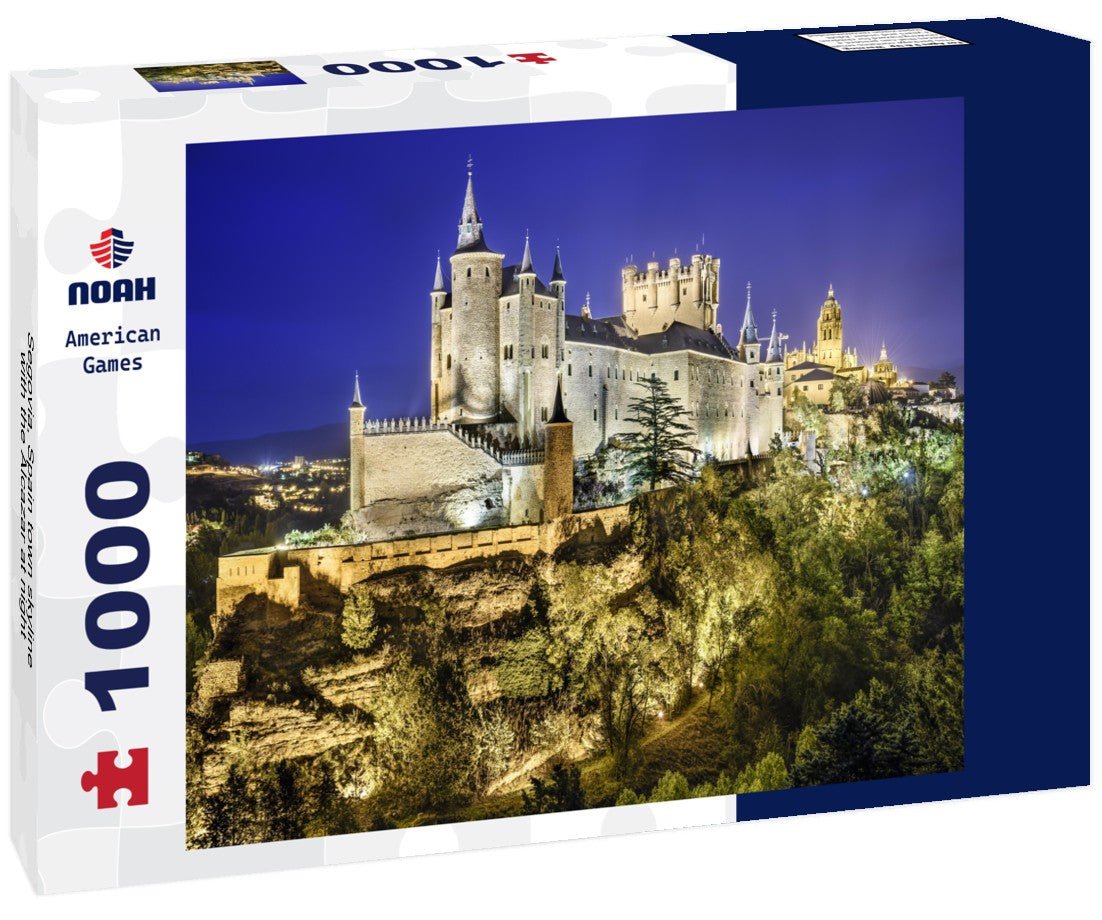 Noah Jigsaw Puzzle Segovia, Spain town skyline with the Alcazar at night 1000 pieces