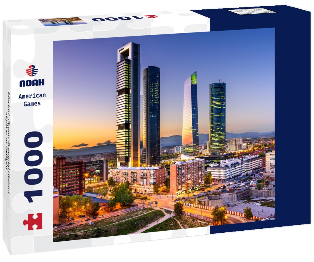 Noah Jigsaw Puzzle Madrid, Spain financial district skyline at twilight 1000 pieces