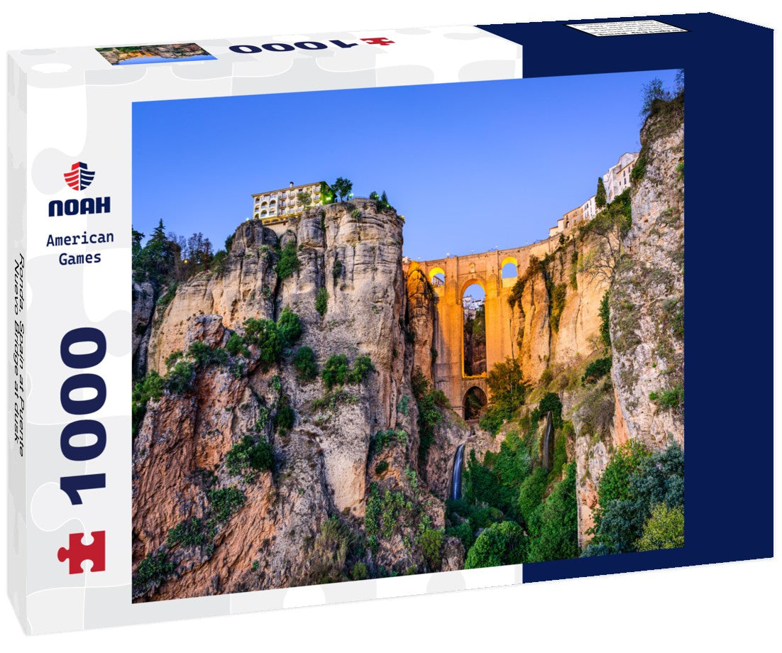 Noah Jigsaw Puzzle Ronda, Spain at Puente Nuevo Bridge at dusk 1000 pieces