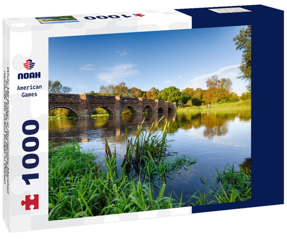 Noah Jigsaw Puzzle White Mill Bridge at Sturminster Marshall on the banks of the River Stour, reputedly the oldest bridge in Dorset 1000 pieces