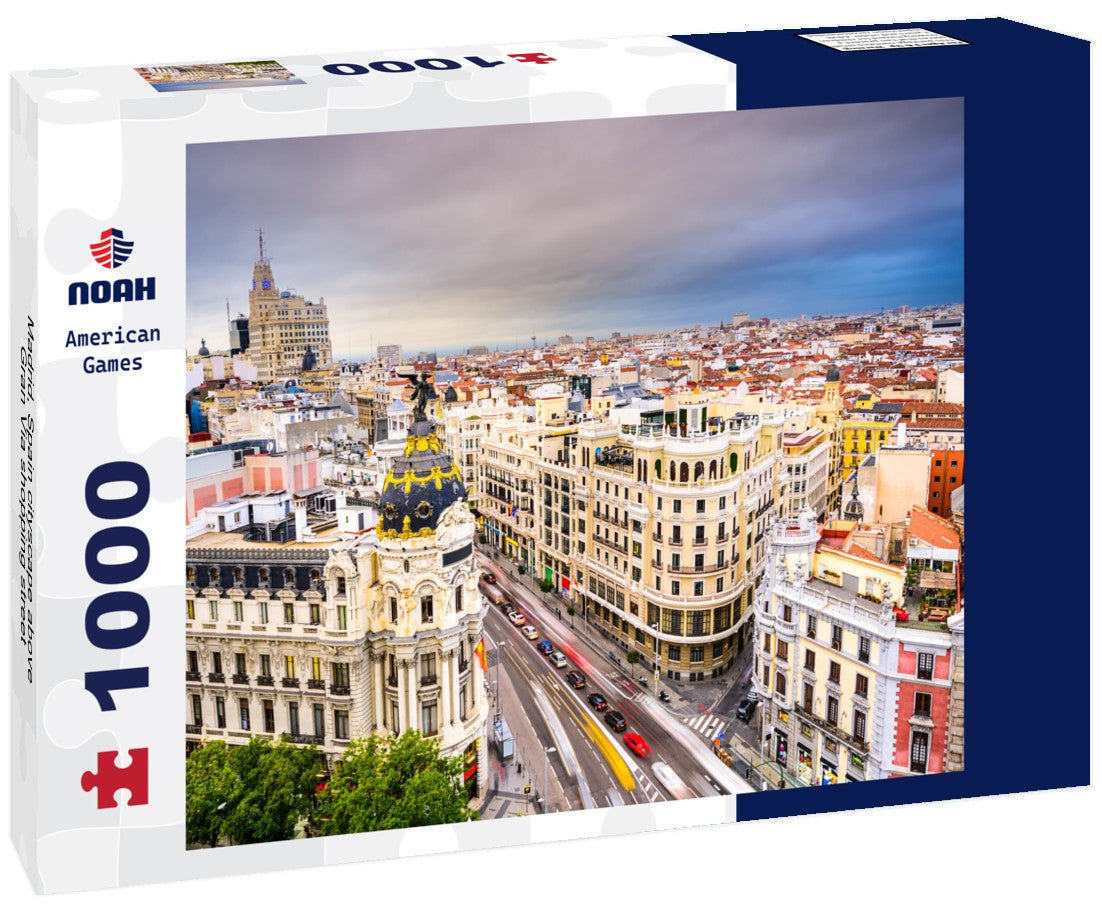 Noah Jigsaw Puzzle Madrid, Spain cityscape above Gran Via shopping street 1000 pieces
