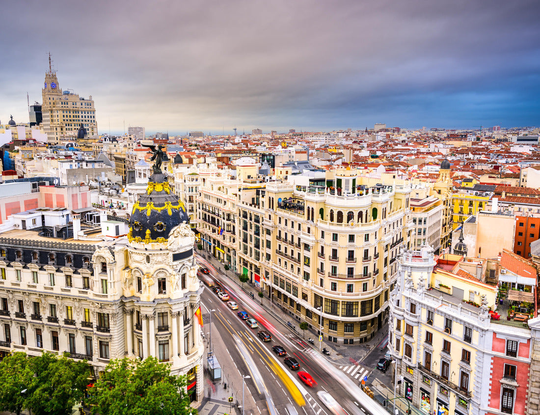 Noah Jigsaw Puzzle Madrid, Spain cityscape above Gran Via shopping street 1000 pieces