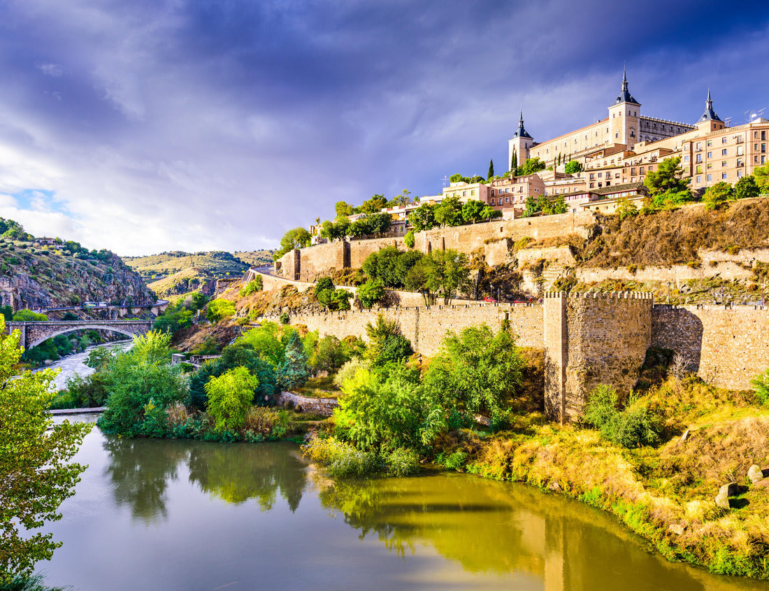 Noah Jigsaw Puzzle The historic old town forms the city skyline of Toledo, Spain. in black white 1000 pieces