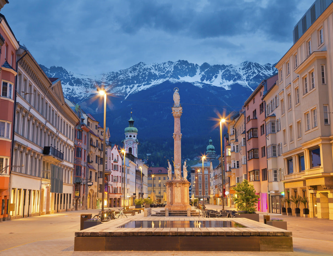 Noah Jigsaw Puzzle Innsbruck. Picture of Innsbruck, Austria during dusk with the European Alps in the background 1000 pieces