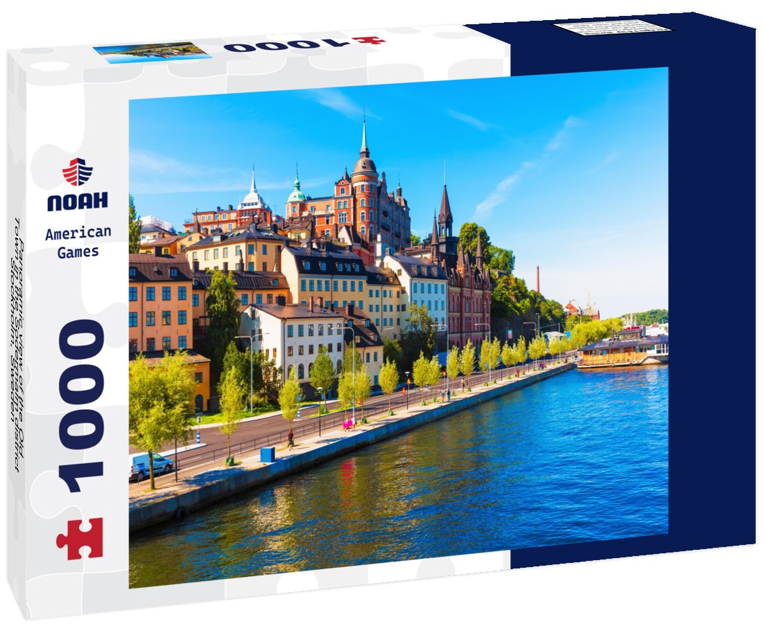 Noah Jigsaw Puzzle Panoramic view of the Old Town in the Sodermalm district, Stockholm, Sweden 1000 pieces
