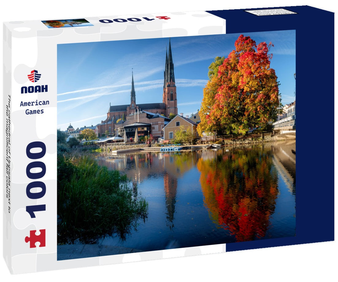Noah Jigsaw Puzzle The cathedral of Uppsala next to the magnificent fall colors 1000 pieces