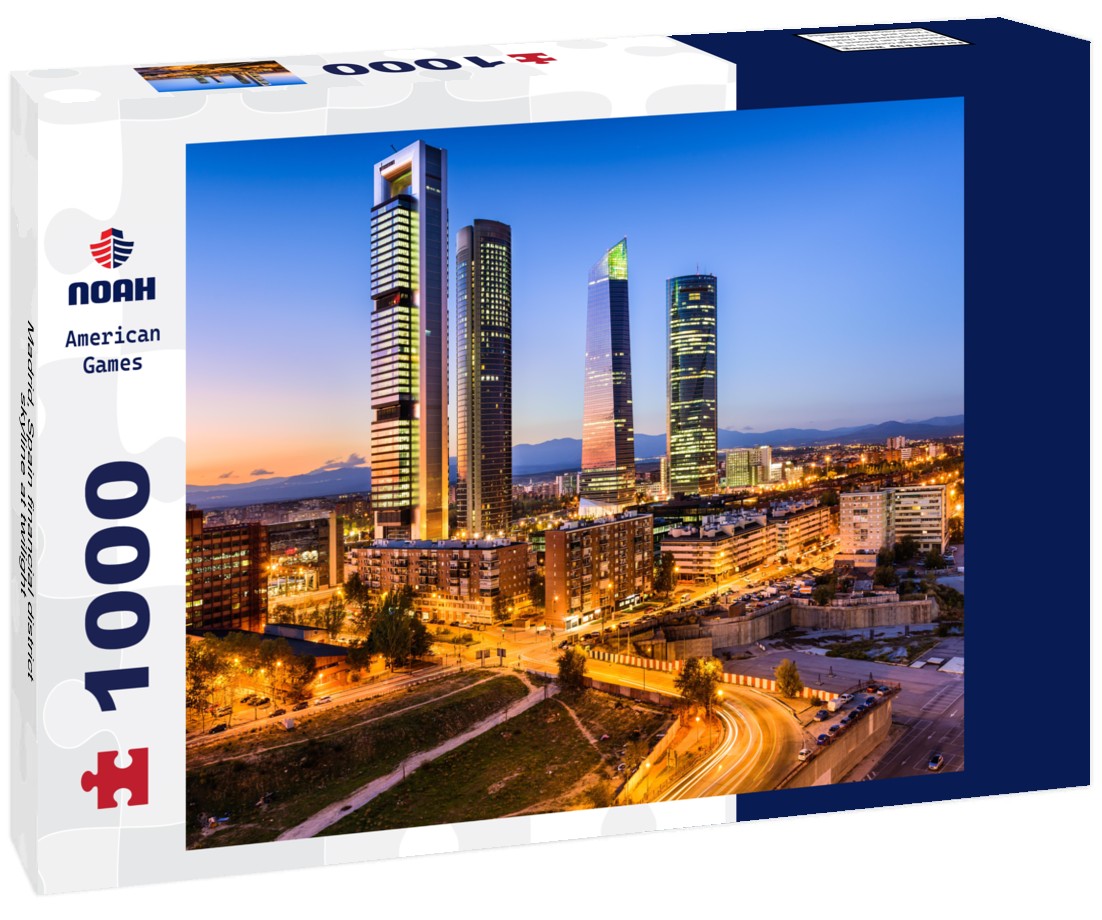 Noah Jigsaw Puzzle Madrid, Spain financial district skyline at twilight 1000 pieces