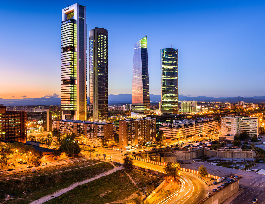 Noah Jigsaw Puzzle Madrid, Spain financial district skyline at twilight 1000 pieces