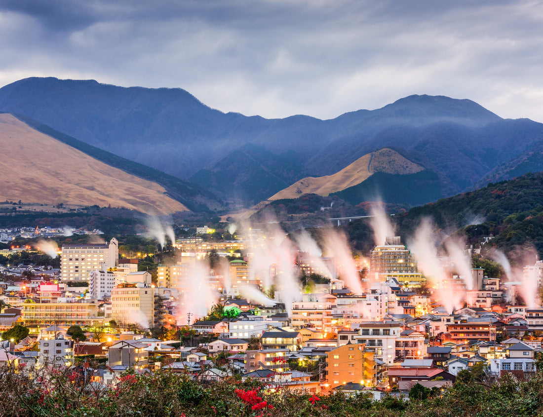 Noah Jigsaw Puzzle Beppu, Japan cityscape with hot spring bath houses with rising steam 1000 pieces