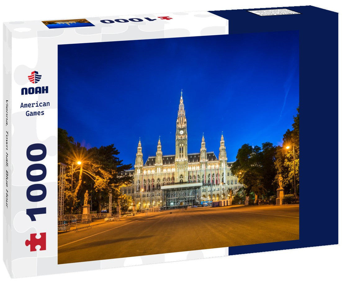 Noah Jigsaw Puzzle Vienna, Town hall, Blue Hour 1000 pieces