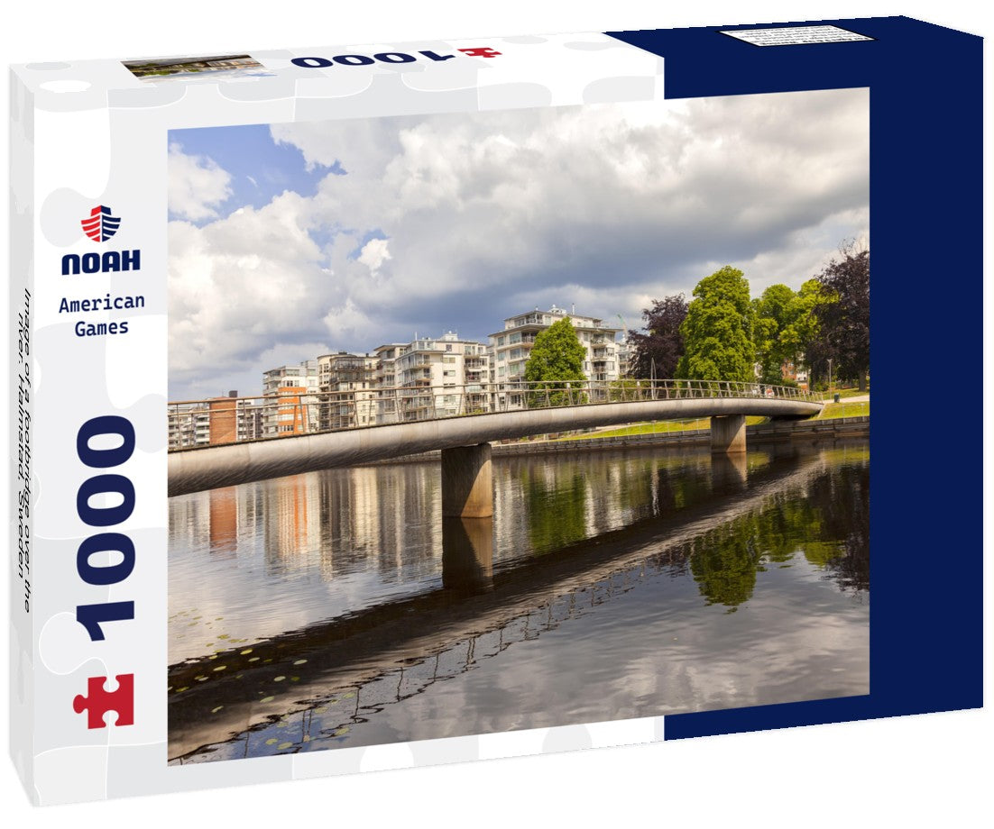Noah Jigsaw Puzzle Image of a footbridge over the river. Halmstad, Sweden 1000 pieces