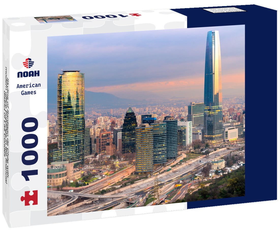 Noah Jigsaw Puzzle Skyline of Santiago de Chile with modern office buildings in the financial district of Las Condes 1000 pieces