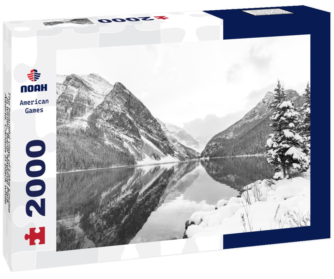 Noah Jigsaw Puzzle The beautiful view of Lake Louise in winter. Banff National Park, Alberta, Canada in black white 2000 pieces