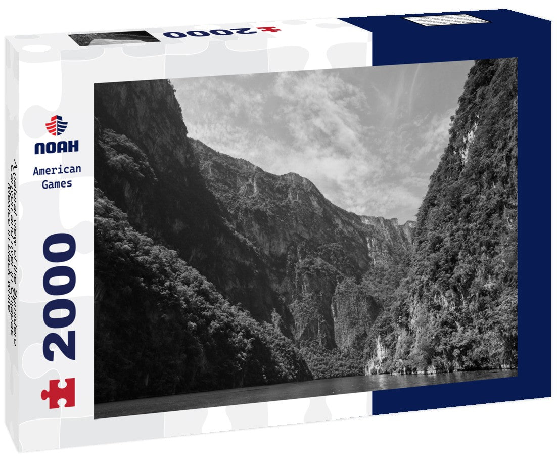 Noah Jigsaw Puzzle A natural view of the Sumidero Canyon and river in Chiapas, Mexico in black white 2000 pieces