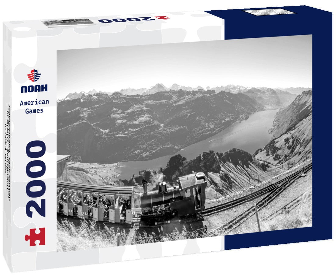 Noah Jigsaw Puzzle Rothornbahn, rack railway in Brienz, Switzerland in black white 2000 pieces
