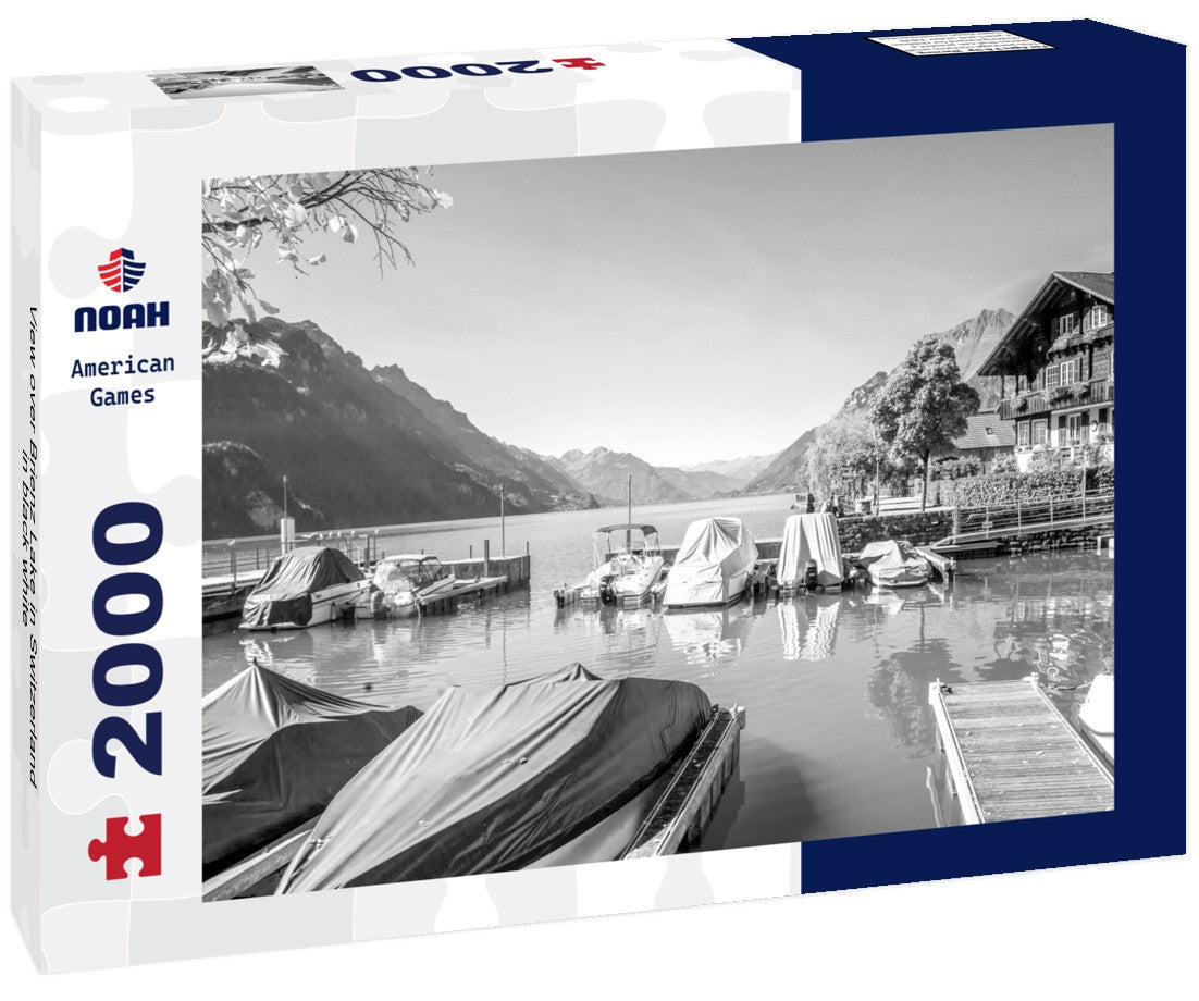 Noah Jigsaw Puzzle View over Brienz Lake in Switzerland in black white 2000 pieces