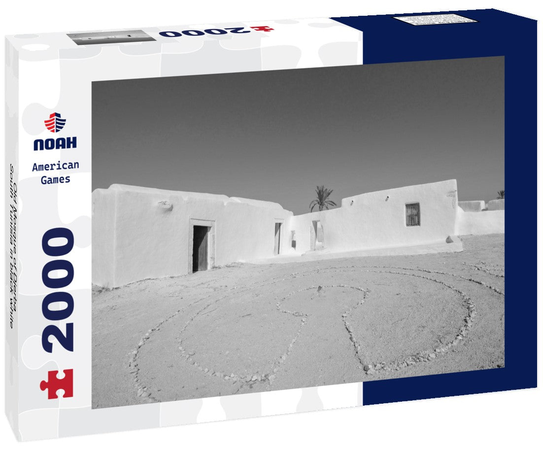 Noah Jigsaw Puzzle Old Mosque of Djerba - South Tunisia in black white 2000 pieces