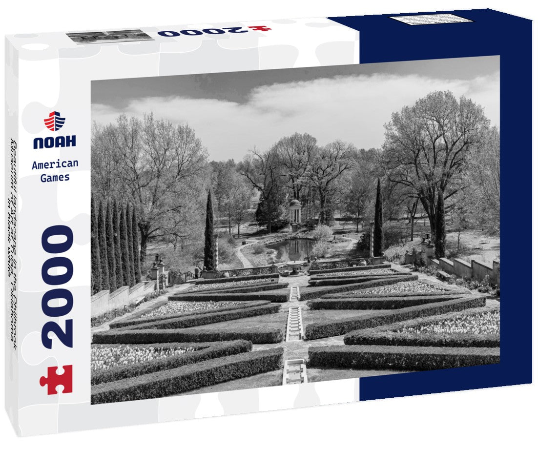 Noah Jigsaw Puzzle Beautiful landscape in the Philbrook Museum of Art at Tulsa, Oklahoma in black white 2000 pieces