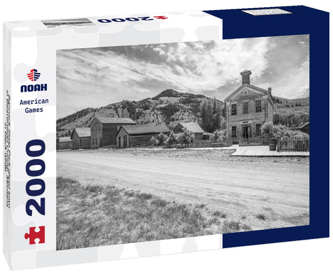 Noah Jigsaw Puzzle Bannack State Park ghost town in Beaverhead County, Montana in black white 2000 pieces