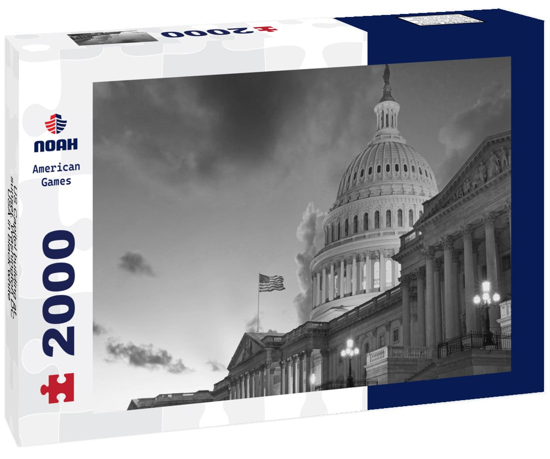 Noah Jigsaw Puzzle US Capitol building at sunset, Washington DC, USA in black white 2000 pieces