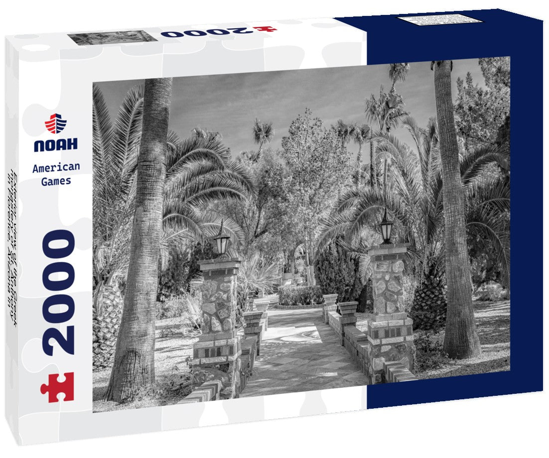 Noah Jigsaw Puzzle Exterior view of the Greek monastery of St. Anthony in Florence, Arizona in black white 2000 pieces
