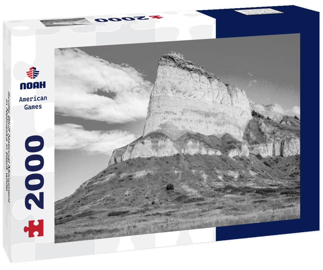Noah Jigsaw Puzzle Scotts Bluff National Monument in Nebraska in black white 2000 pieces