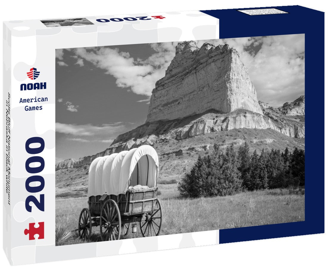 Noah Jigsaw Puzzle Scotts Bluff National Monument in Nebraska in black white 2000 pieces