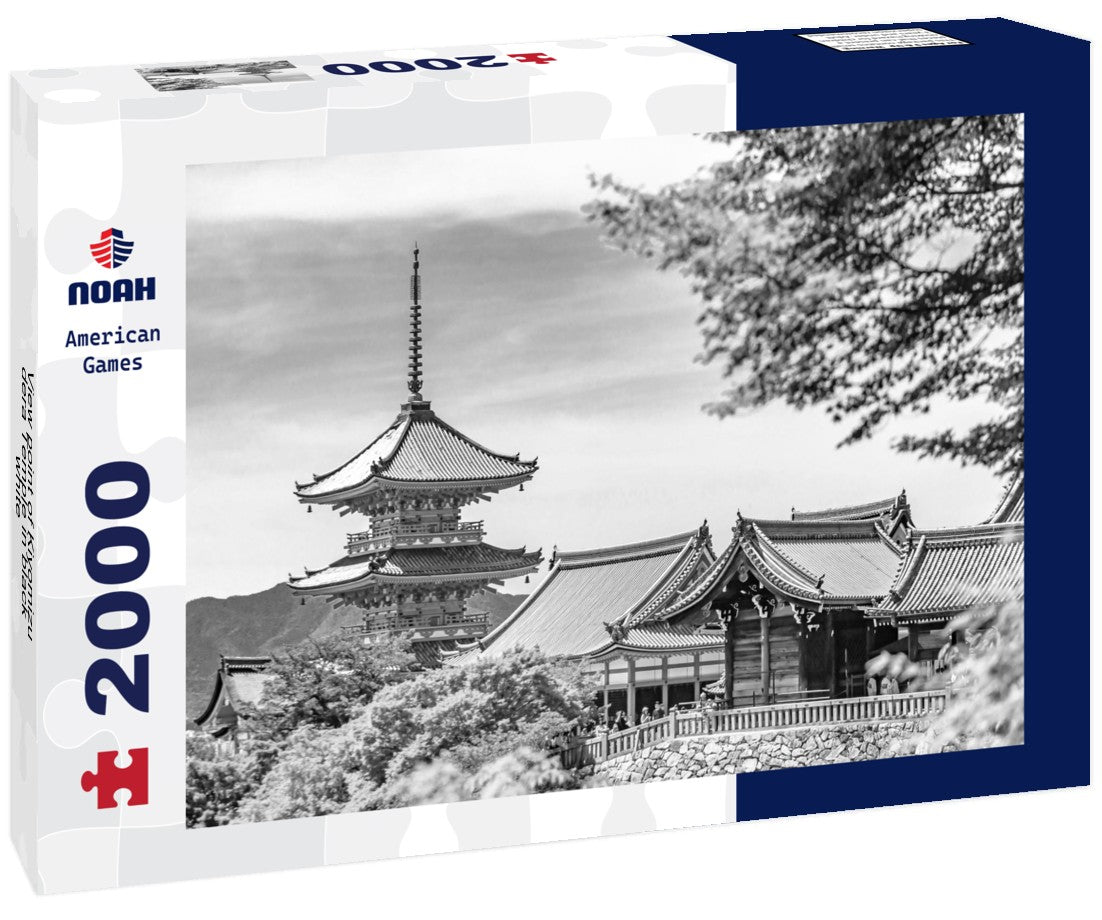 Noah Jigsaw Puzzle View point of Kiyomizu-dera Temple in black white 2000 pieces