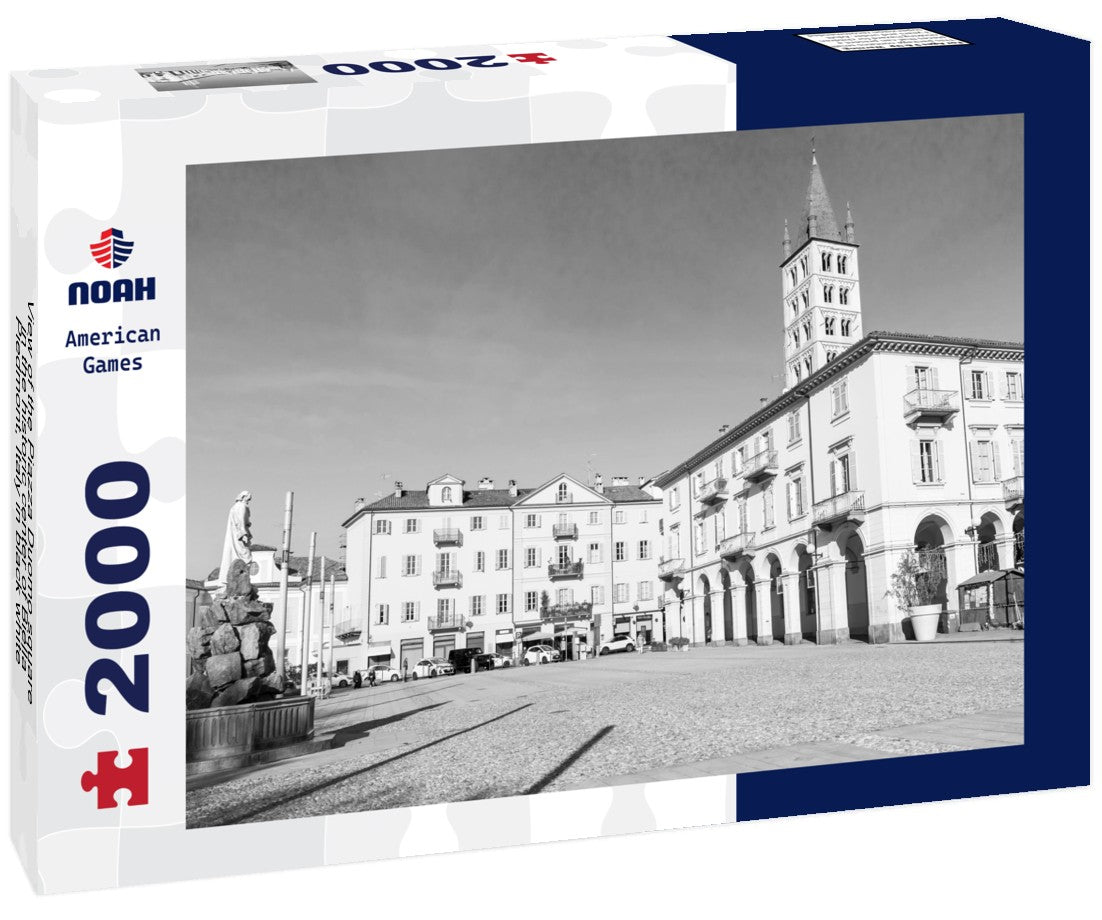 Noah Jigsaw Puzzle View of the Piazza Duomo square - in the historic center of Biella, Piedmont, Italy in black white 2000 pieces