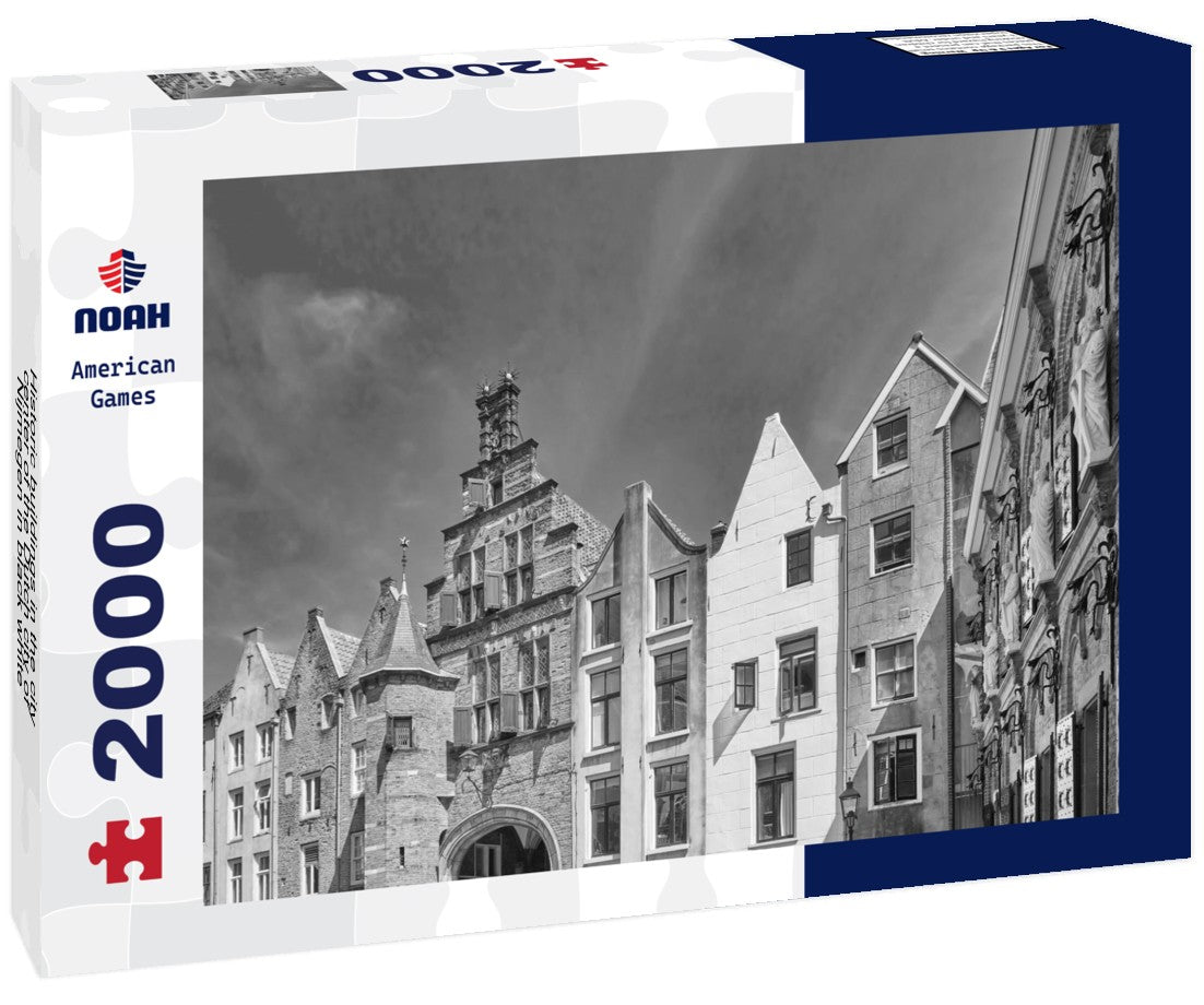 Noah Jigsaw Puzzle Historic buildings in the city center of the Dutch city of Nijmegen in black white 2000 pieces