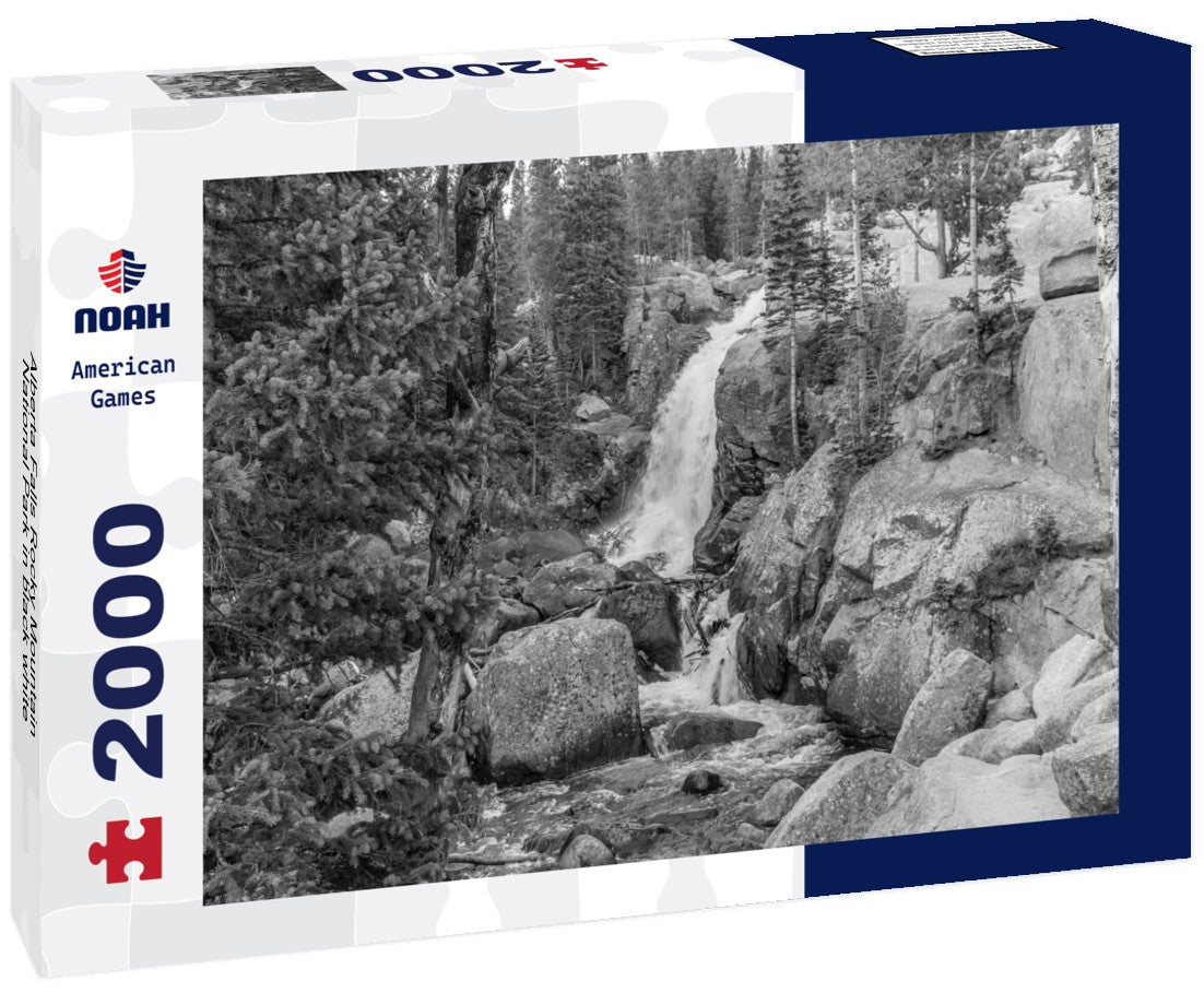 Noah Jigsaw Puzzle Alberta Falls Rocky Mountain National Park in black white 2000 pieces