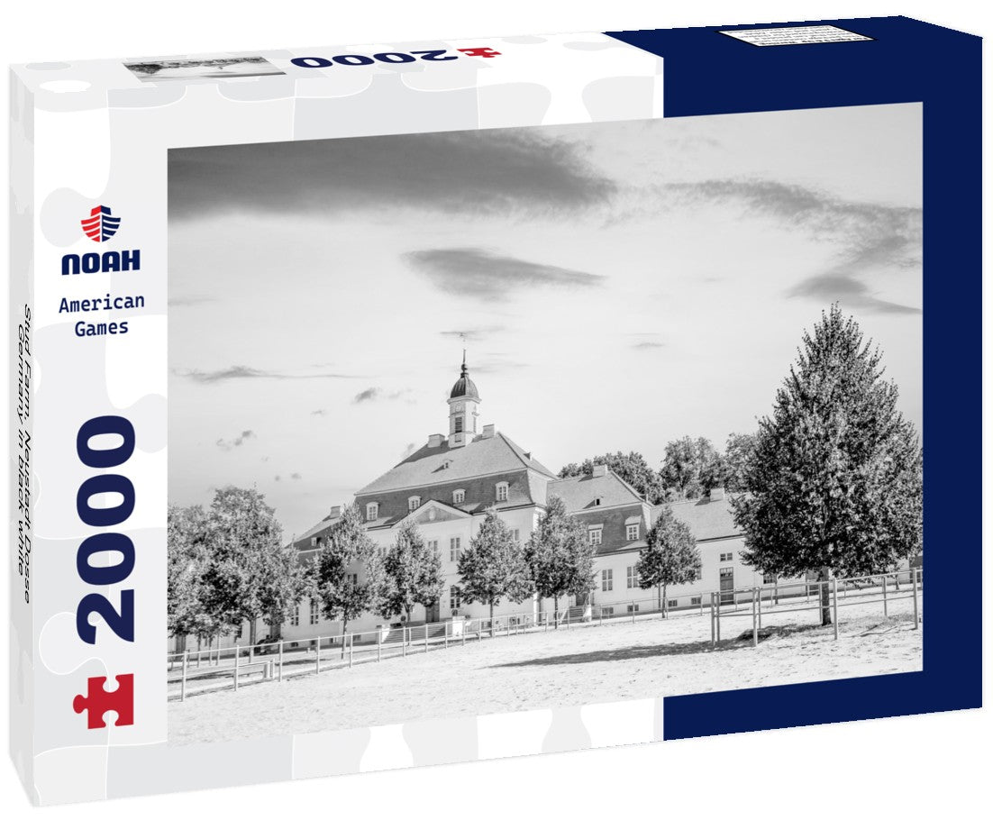 Noah Jigsaw Puzzle Stud Farm, Neustadt Dosse, Germany in black white 2000 pieces