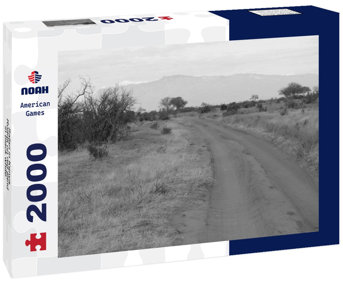 Noah Jigsaw Puzzle Safari in Kenya. Roads on red sand in black white 2000 pieces