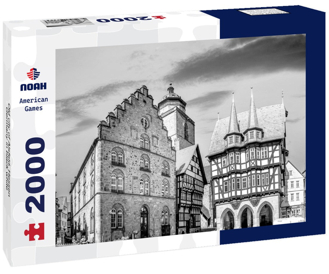 Noah Jigsaw Puzzle Old city of Alsfeld, Hessen, Germany in black white 2000 pieces