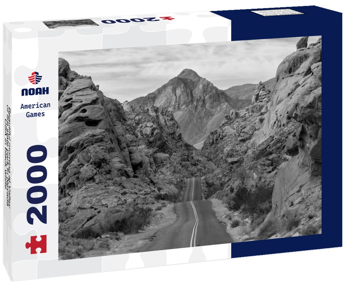 Noah Jigsaw Puzzle Beautiful morning at Valley of fire state park in Nevada, USA in black white 2000 pieces