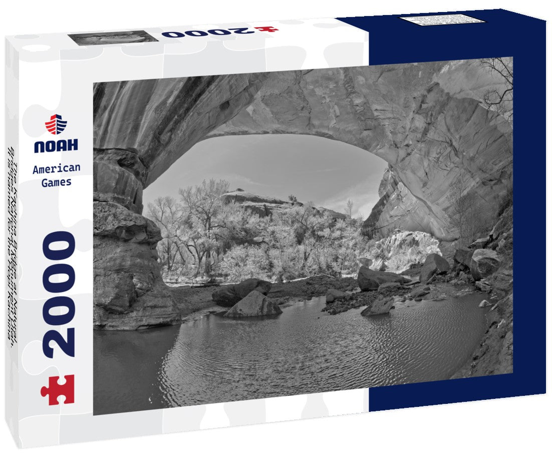 Noah Jigsaw Puzzle The Kachina Bridge at Natural Bridges National Monument Utah. It is named for the Hopi Kachina dancers in black white 2000 pieces