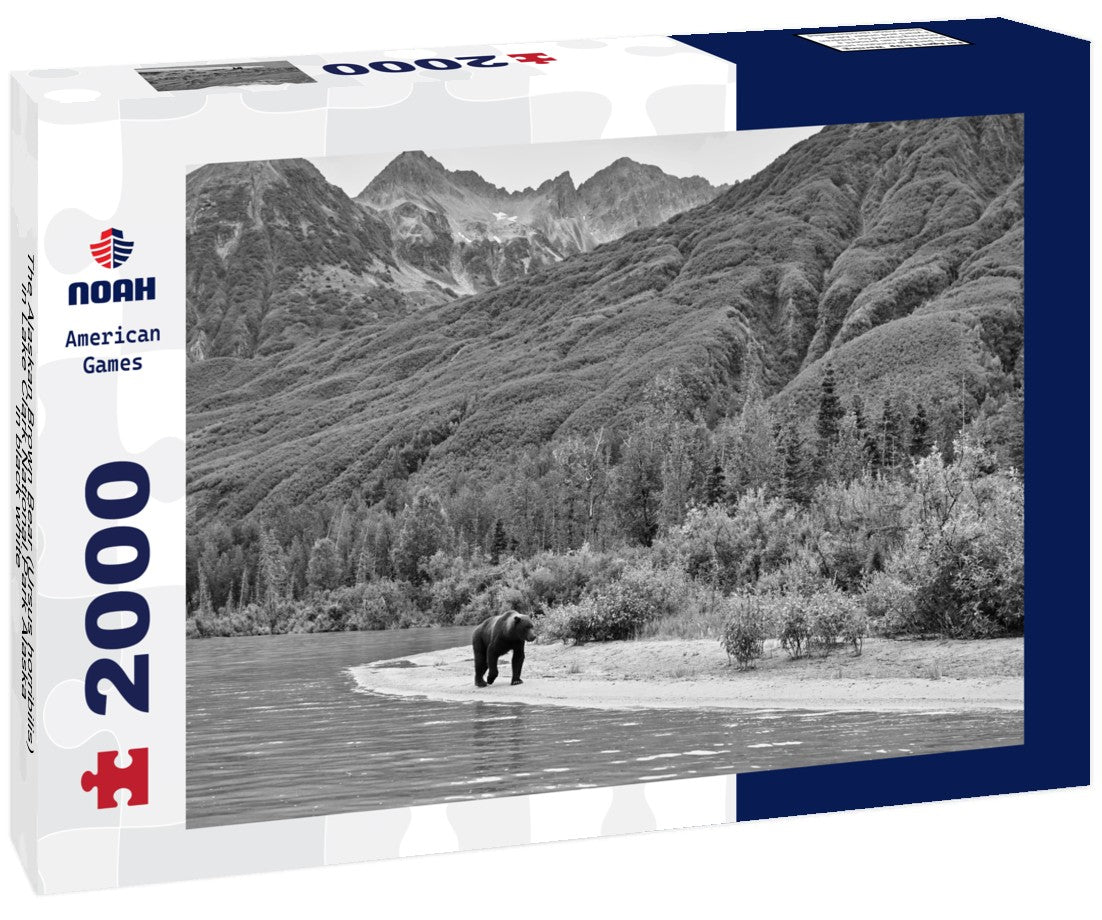 Noah Jigsaw Puzzle The Alaskan Brown Bear (Ursus horribilis) in Lake Clark National Park Alaska in black white 2000 pieces