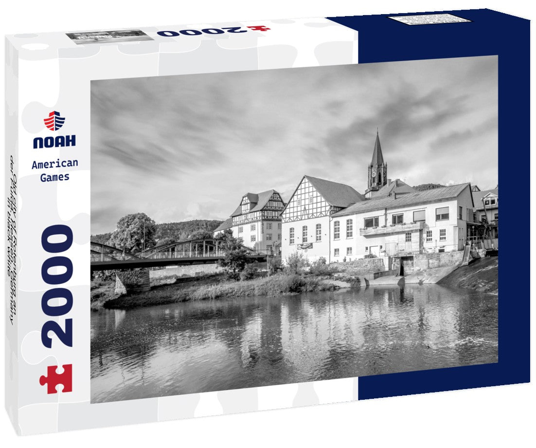 Noah Jigsaw Puzzle Old city of Rotenburg an der Fulda, Hessen, Germany in black white 2000 pieces