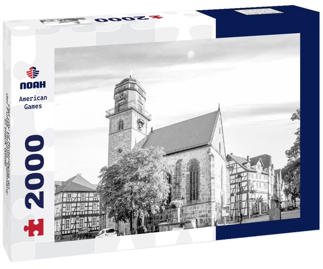 Noah Jigsaw Puzzle Old city of Rotenburg an der Fulda, Hessen, Germany in black white 2000 pieces