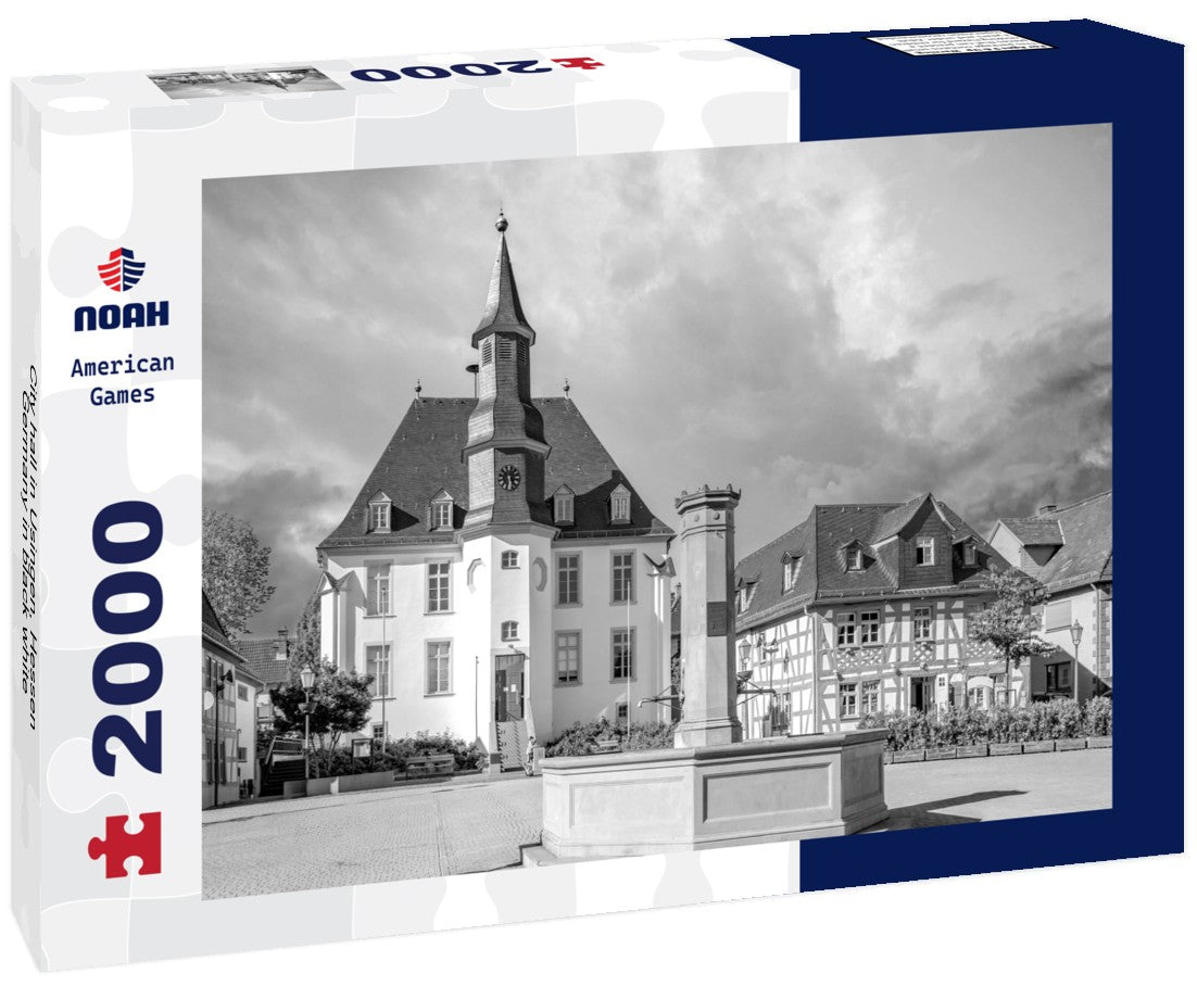 Noah Jigsaw Puzzle City hall in Usingen, Hessen, Germany in black white 2000 pieces