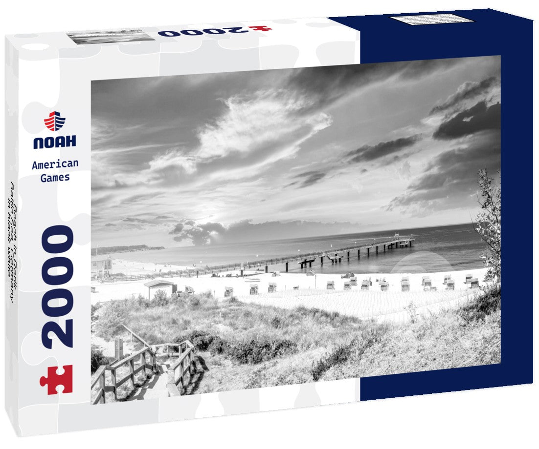 Noah Jigsaw Puzzle Beach in Rerik, Baltic Sea, Germany in black white 2000 pieces