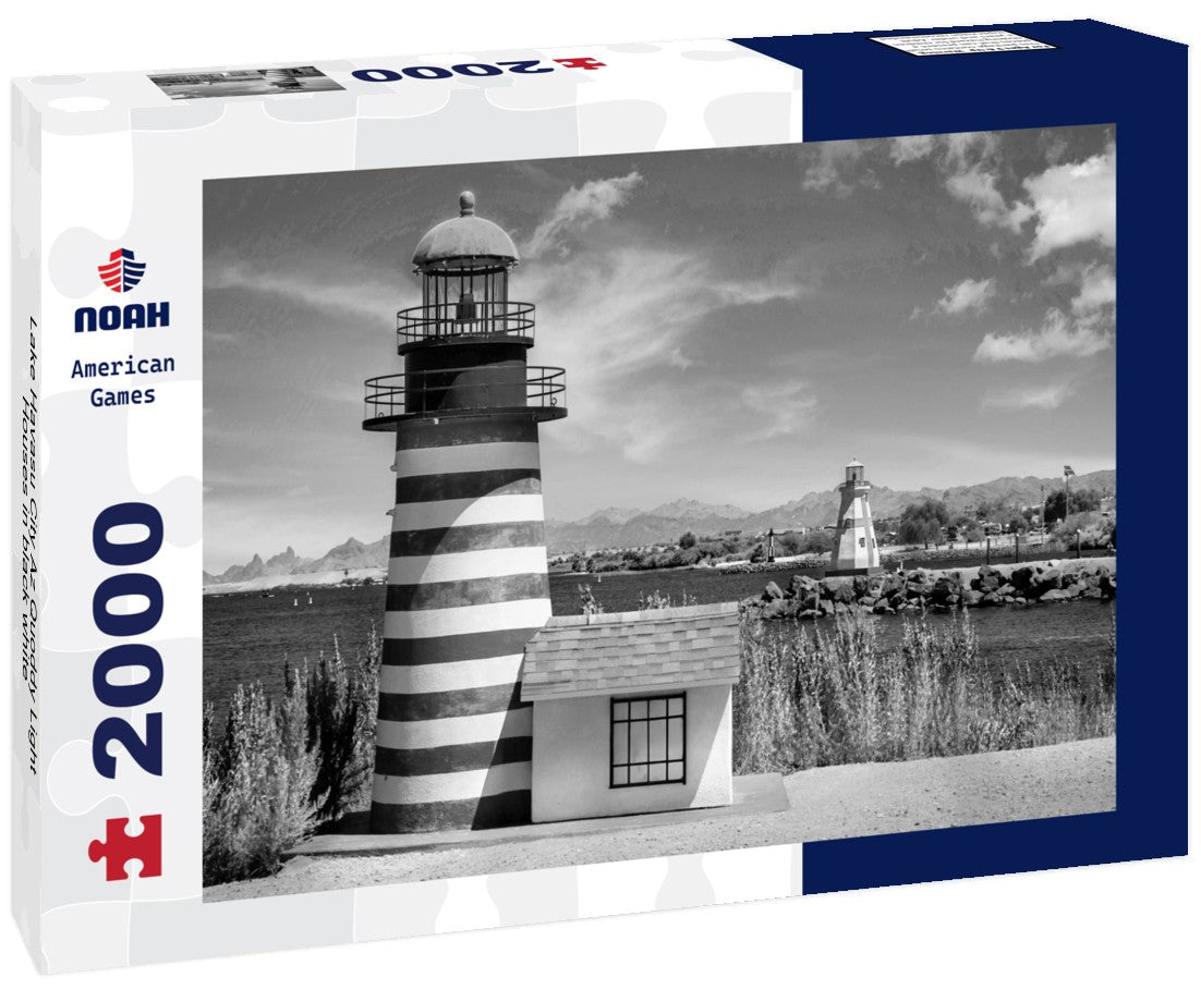 Noah Jigsaw Puzzle Lake Havasu City Az Quoddy Light Houses in black white 2000 pieces